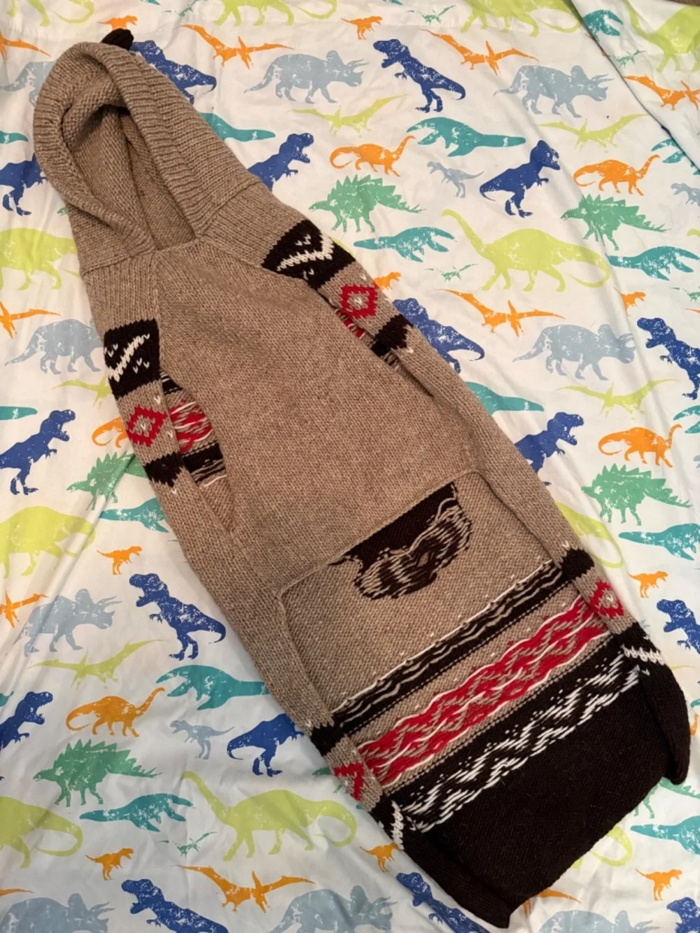 Chillydog Wool Dog Sweater. Hooded. Moose antlers. XXL